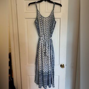 GAP Navy and Cream Patterned Maxi Dress